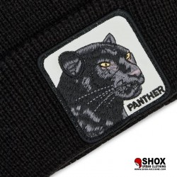 Panther Black Ribbed Beanie