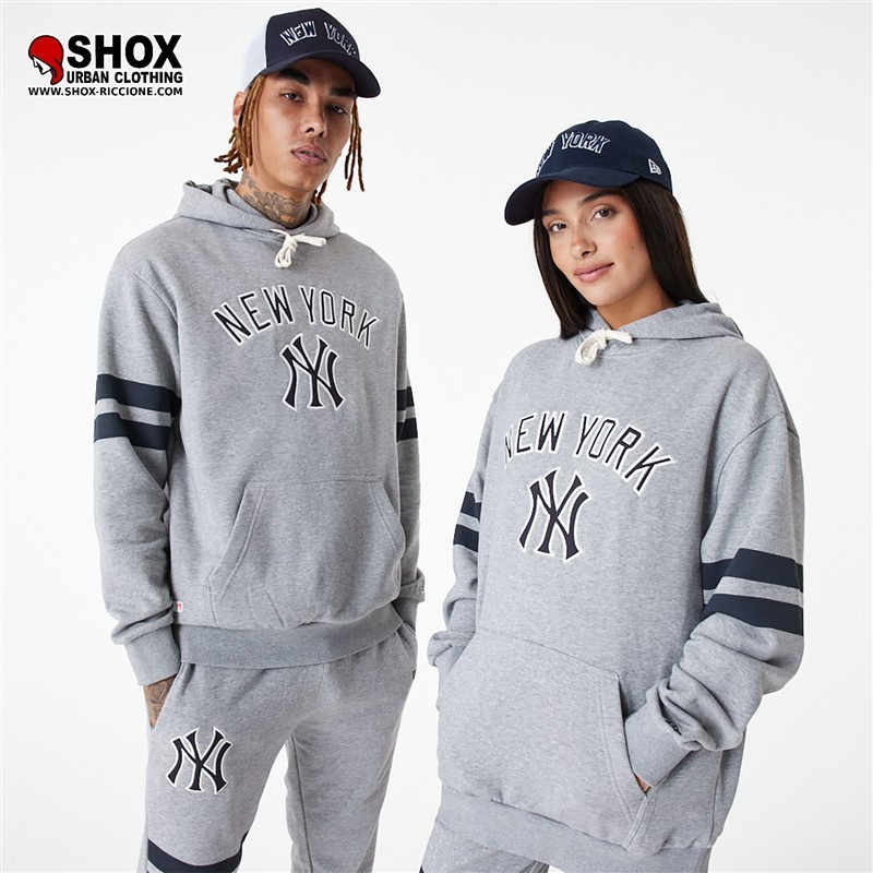 MLB NY Stripe Hoodie Grey