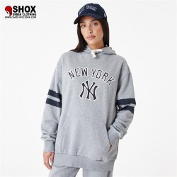 MLB NY Stripe Hoodie Grey