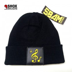 Sbam Notes Black/Yellow Short Beanie