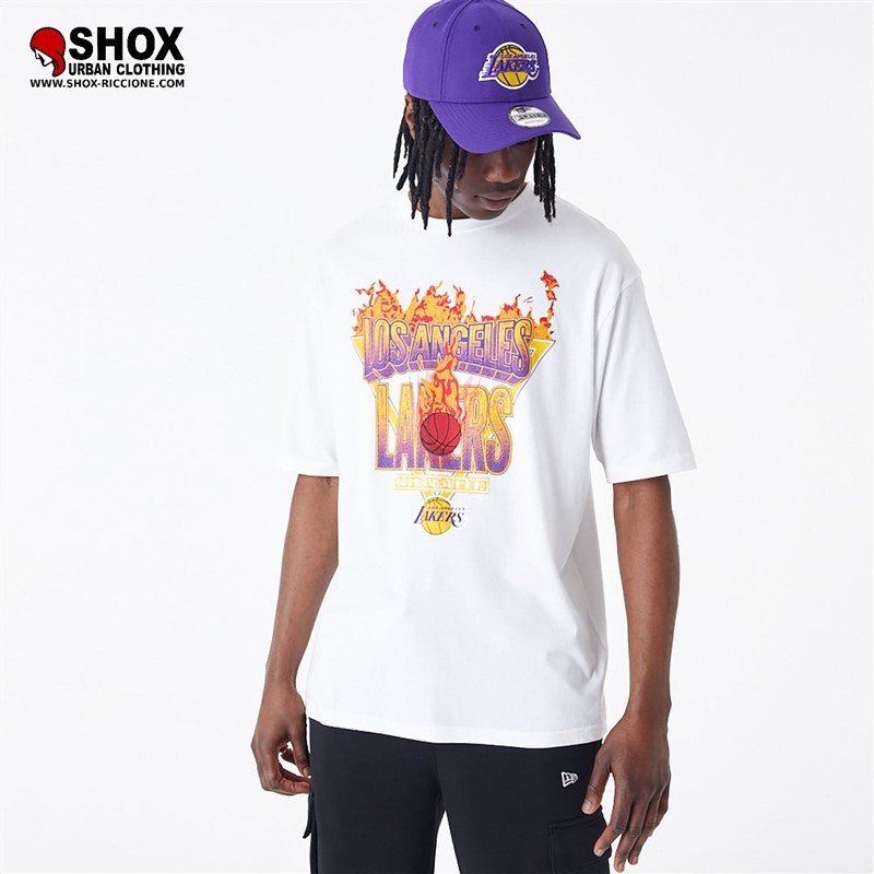 NBA LA Lakers Flame OS Tee White