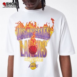 NBA LA Lakers Flame OS Tee White