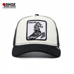 Stallion White/Black Trucker