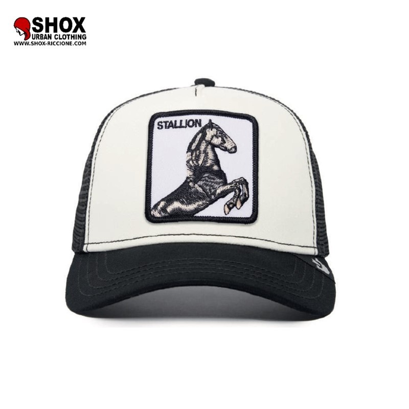 Stallion White/Black Trucker