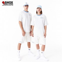 Pinstripe White/Sky Short