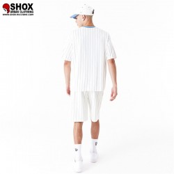 Pinstripe White/Sky Short