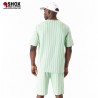 Pinstripe Menta/Brown Short