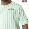 Pinstripe Menta/Brown Tee