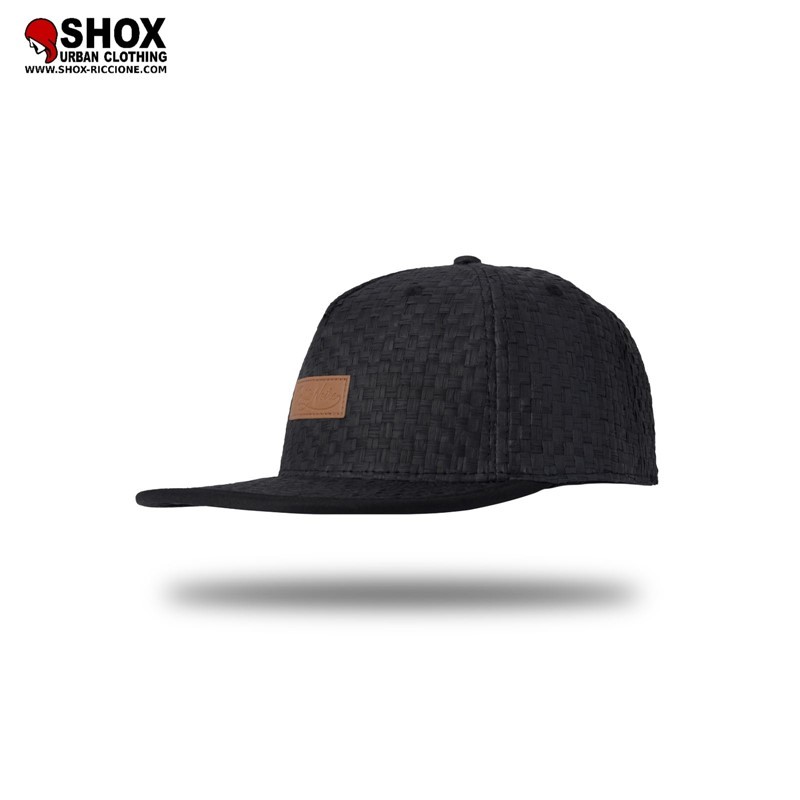 Straw Snapback Black