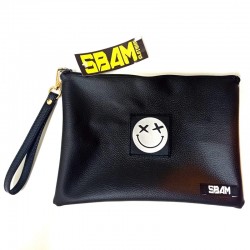 Sbam Smile Silver Pochette Black Ecopelle