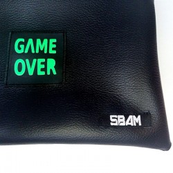 Sbam Game Over Neon Green Pochette Black Ecopelle