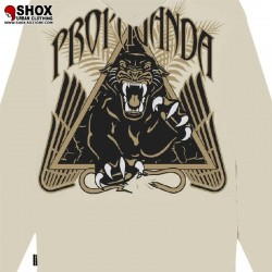 Triangle Panther Hoodie Beige