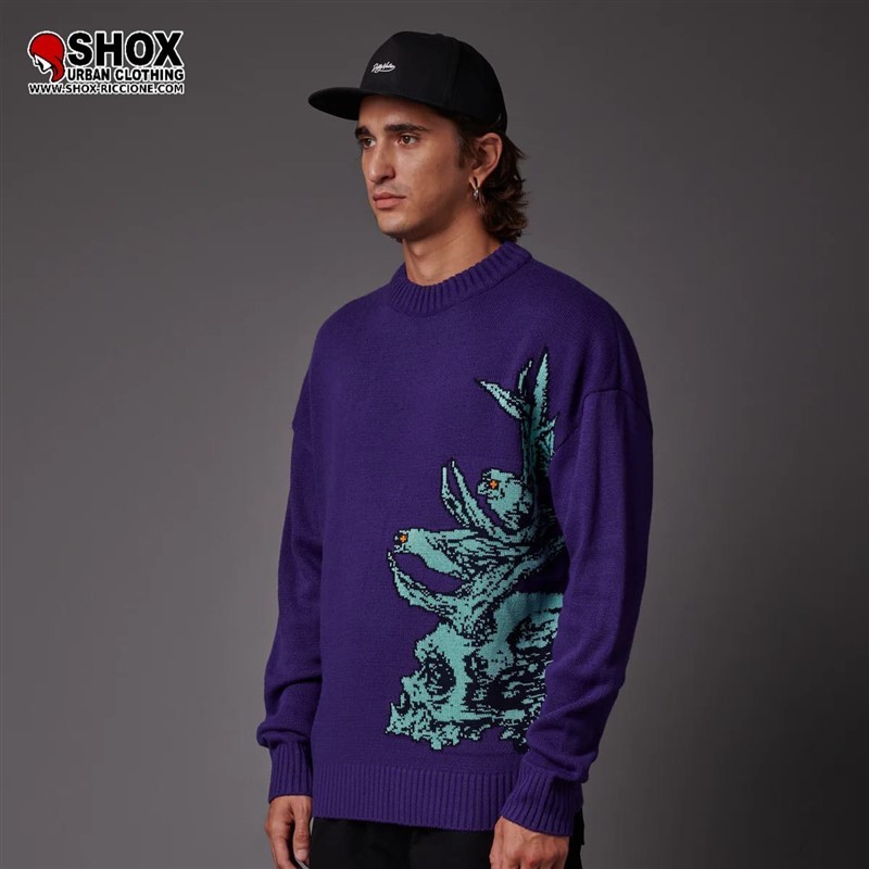 Druid Skull Sweater Purple Dust