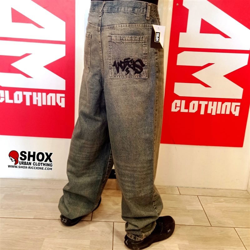 Sbam Tag Baggy Jeans Denim Washed/Black