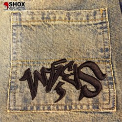 Sbam Tag Baggy Jeans Denim Washed/Black