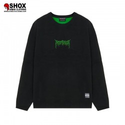 Ribs Crown Jacquard Sweater Black