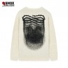 Ribs Crown Jacquard Sweater Beige