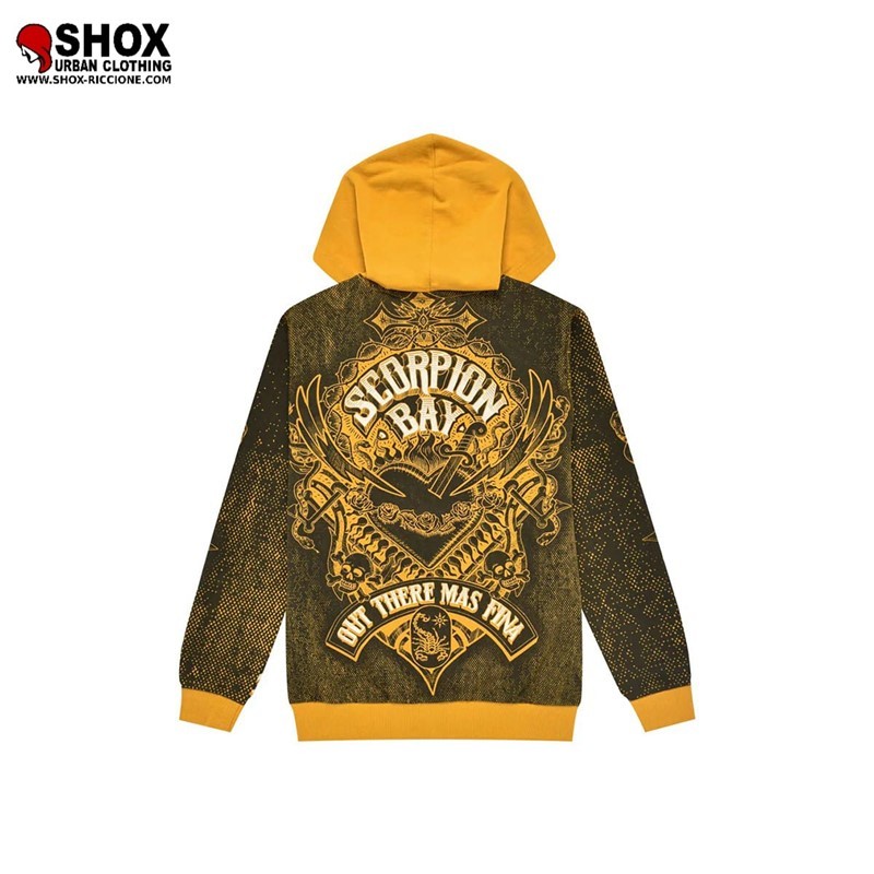 JUNIOR Tribal Flag Zip Hoodie Yellow