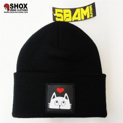 Sbam Cat Lover Black/White Beanie