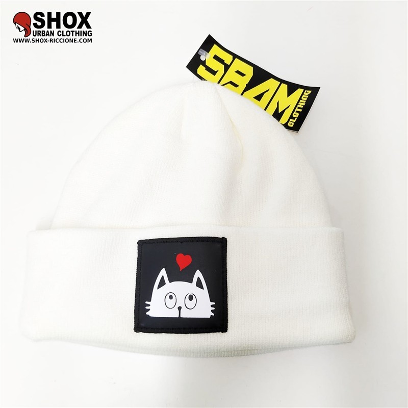 Sbam Cat Lover White Beanie