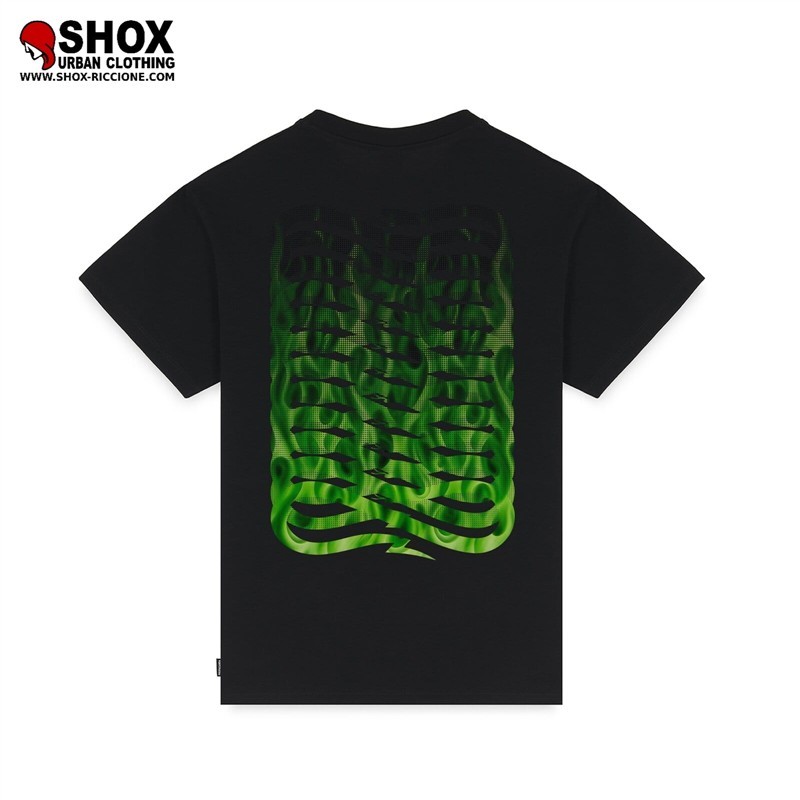 Ribs Flame Tee Black/Green