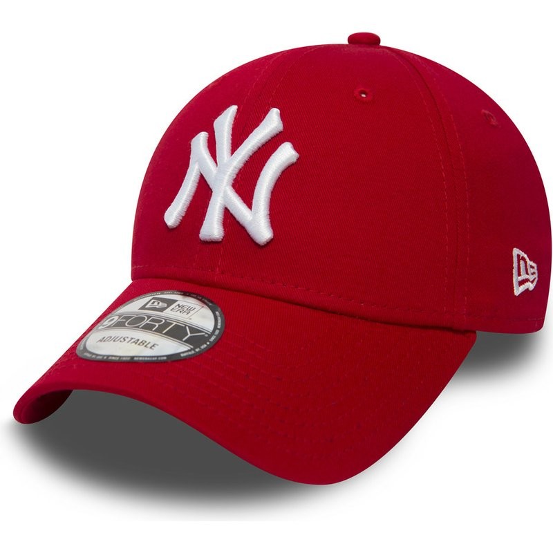 NY Red/white, New Era, ricamo centrale 3D e ricamo flag lato sx, regolabile