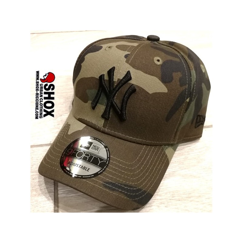 NY Camo, New Era, ricamo centrale 3D e ricamo flag lato sx, regolabile