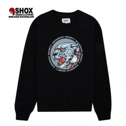 Robotic Panther Crewneck , stampa grande frontale, girocollo