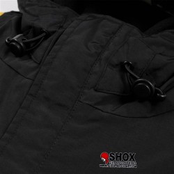 Anorak Jacket black grey Dolly, halfzip,  tascone con zip frontale con logo, interno pile.