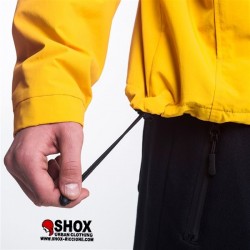 Anorak black yellow halfzip 7 pockets Dolly, cappuccio  regolabile, resistente alle intemperie, interno in caldo pile.