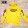 Tiger Dagger Yellow Hoodie, stampa frontale + stampa su entrambe le maniche, lavaggio 30°