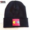 Beanie PacMan black/red Sbam, patch rossa ecopelle stampata + dietro etichetta sbam clothing, lavaggio 30°