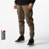 Ripstop Cargo olive Dolly,tasconi laterali con bottoni con patch logo Dolly , elastico alto sulla caviglia