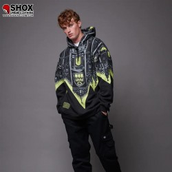 BENCH Duomo Over Hoodie Black/Lime